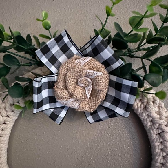 New Handmade Modern Farmhouse "HOME" 10" Wreath - Picture 2 of 6